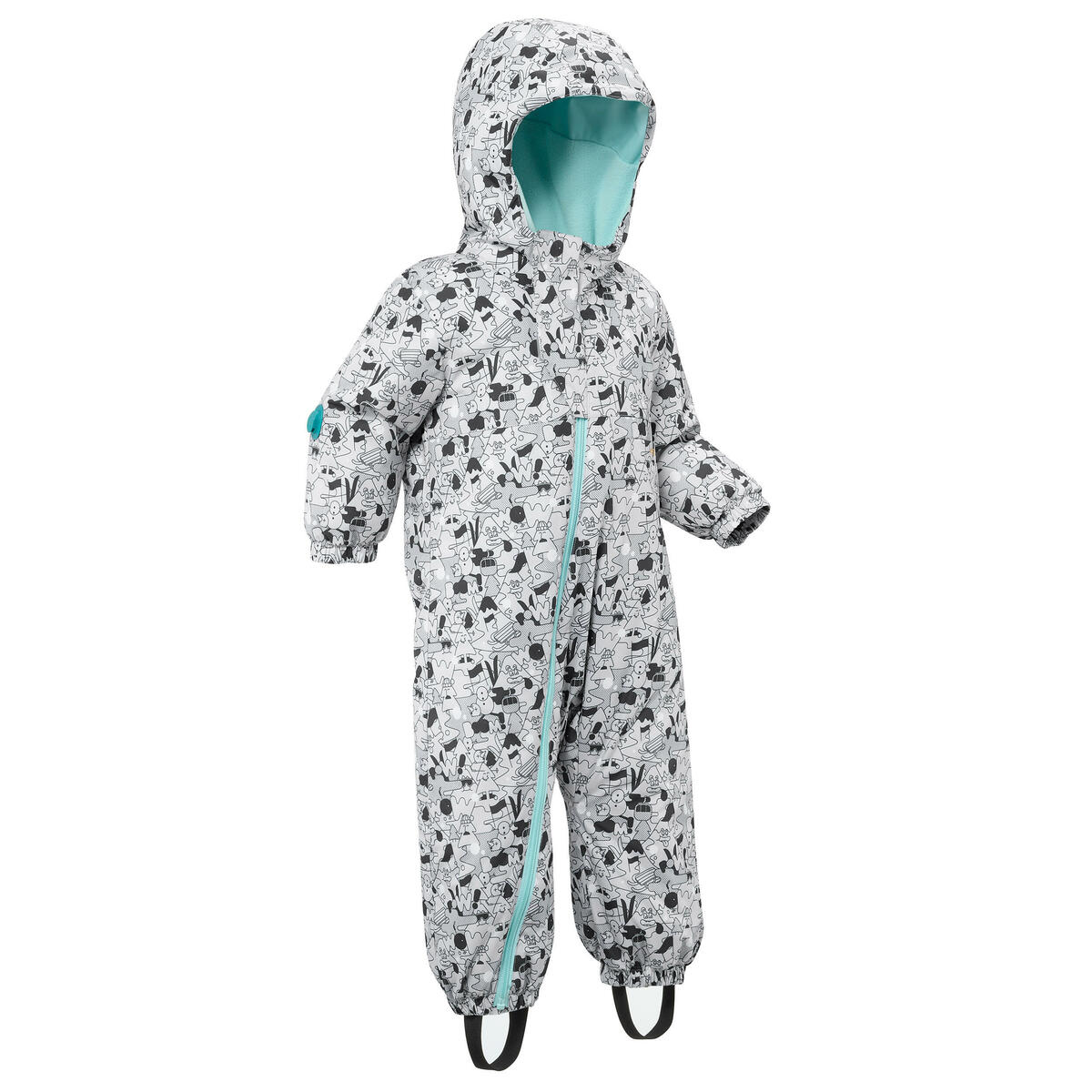 Bild 1 von Schneeanzug Skianzug Baby - 500 Warm Lugiklip grau mit Print