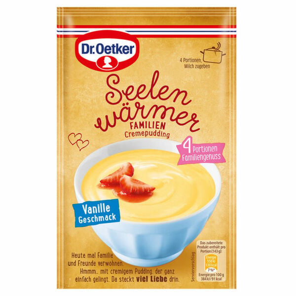 Bild 1 von Dr. Oetker 2 x Seelenwärmer Pudding Vanille (4 Portionen)