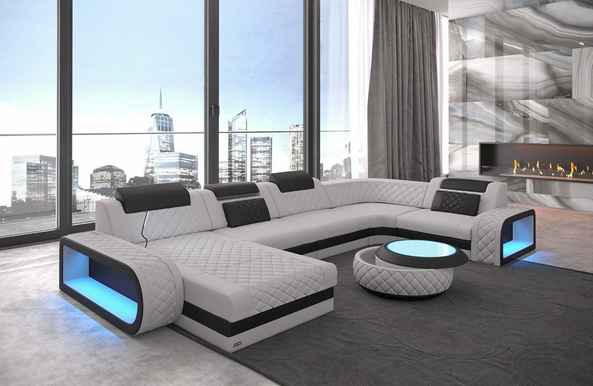 Bild 2 von Sofa Dreams Wohnlandschaft Berlin M - U Form Stoffsofa, mit LED, wahlweise mit Bettfunktion als Schlafsofa, Designersofa