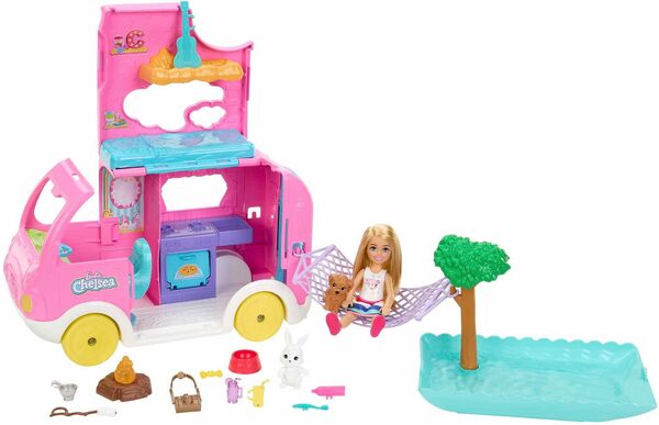 Bild 1 von Barbie Puppen Fahrzeug Chelsea 2-in-1 Camper Spielset mit Puppe