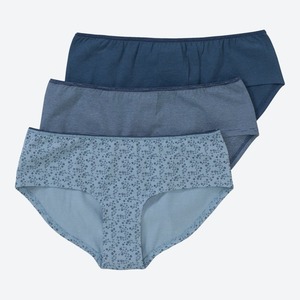 Damen-Panty mit Blümchen-Muster, 3er-Pack