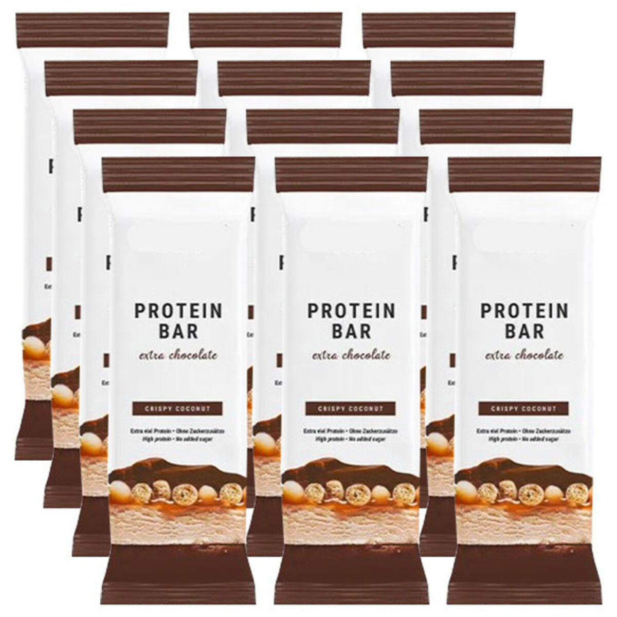 Bild 1 von Foodspring Protein Bar Extra Chocolate Crispy Coconut, 12er Pack