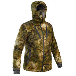 Jagd-Regenjacke FURTIV 900 geräuscharm warm camouflage