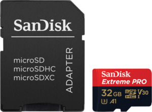 SanDisk microSDXC Extreme Pro, 32 GB, 100 MB/s, A1 U3 + SD-Adapter