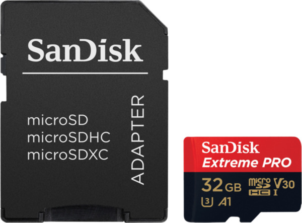 Bild 1 von SanDisk microSDXC Extreme Pro, 32 GB, 100 MB/s, A1 U3 + SD-Adapter