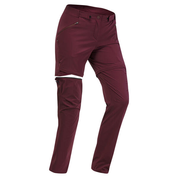 Bild 1 von Zip-Off-Hose Damen Bergwandern - MH550 bordeaux