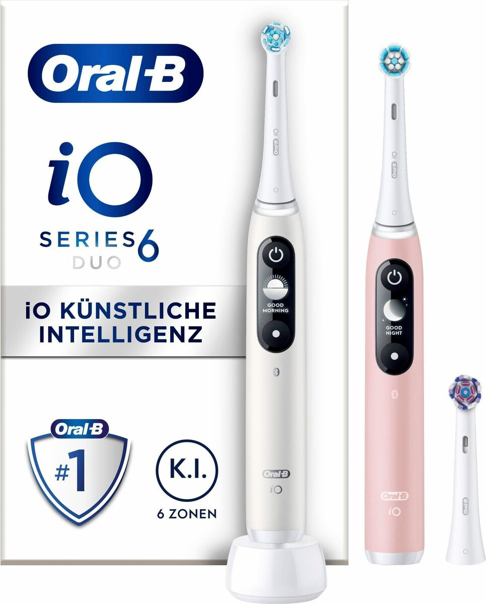 Bild 1 von Oral B Elektrische Zahnbürste iO 6 Duopack, Aufsteckbürsten: 3 St., mit Magnet-Technologie, Display, 5 Putzmodi