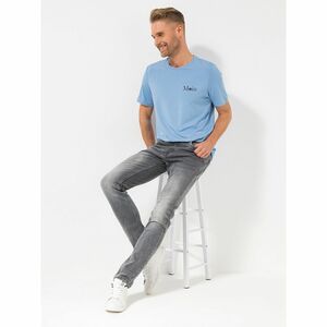 STRANDFEIN Menswear Jeanshose 5-Pocket-Style elastische Ware Used-Look