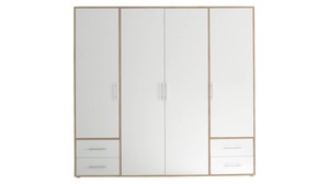 Kleiderschrank weiß - Sonoma Eiche 206 cm - VALBORG