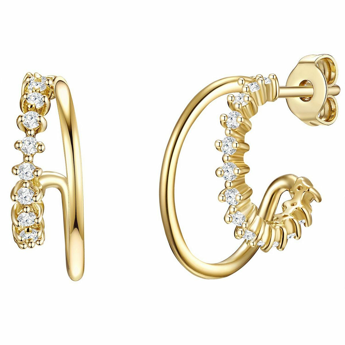 Bild 1 von GLANZSTÜCKE MÜNCHEN Creolen gelbvergoldet Zirkonia weiß Silber 925