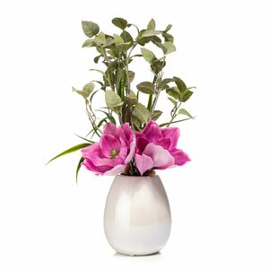 ABELLA Flora künstl. Arrangement Blüten & Gräser Keramiktopf Höhe 51cm