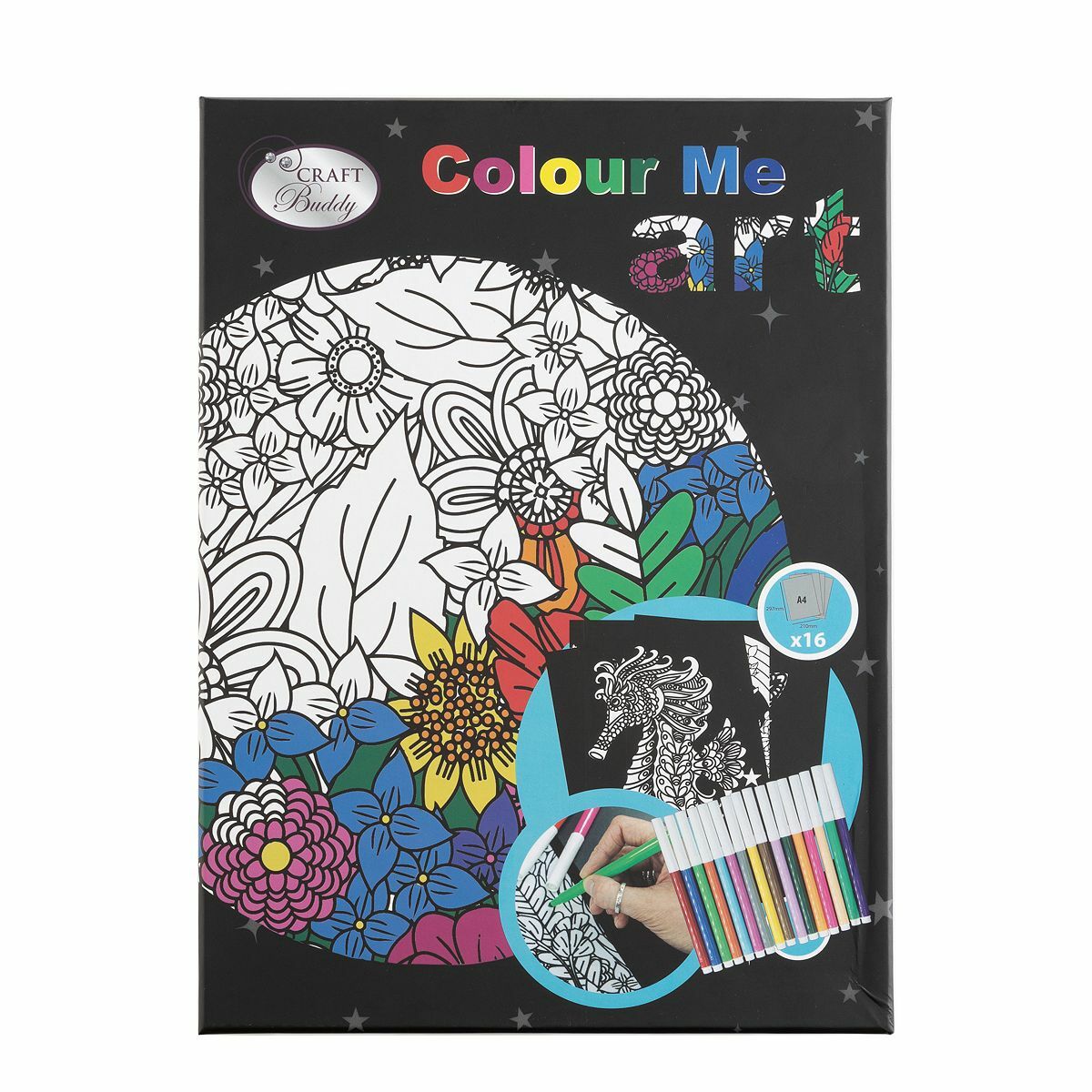 Bild 1 von CRAFT BUDDY™ Kreativ-Set Ausmalbilder verschiedene Motive inkl. Stifte, 32tlg.