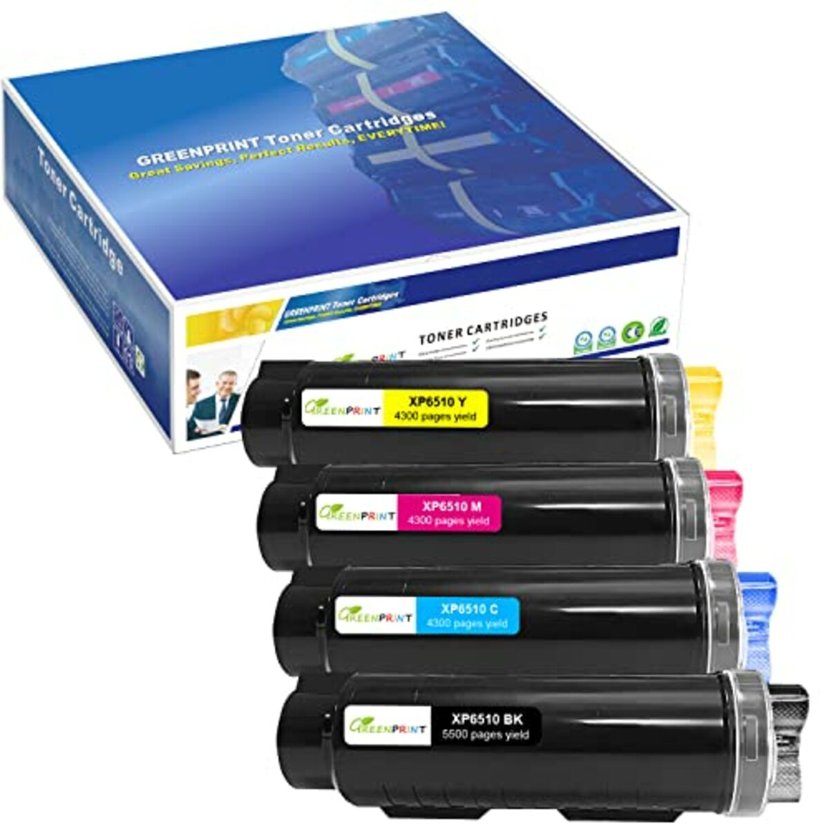 Bild 1 von Kompatible Tonerkartuschen 4 Farben 6510 6515【Extra High Yield】 5500 Seiten BK 4300 Seiten C M Y für Xerox Phaser 6510n 6510dn 6510dni 6510dnm WorkCentre 6515n 6515dn 6515dni 6515dnm Drucker