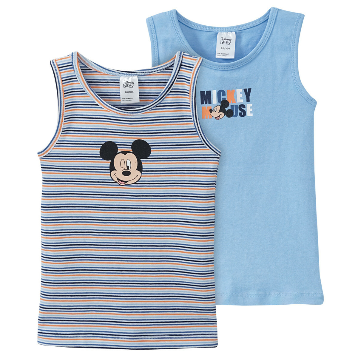 Bild 1 von 2 Micky Maus Unterhemden im Ringel-Look