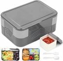 Bild 1 von Bugucat Lunchbox 1550ML, Bento Box für Erwachsene Brotdose Auslaufsicher Luftdichte Brotzeitbox mit 6 Fächern und Besteckse, Brotbüchse für Kinder Frühstücksbox