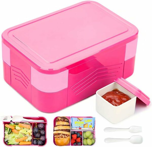 Bild 1 von Bugucat Lunchbox 1550ML, Bento Box für Erwachsene Brotdose Auslaufsicher Luftdichte Brotzeitbox mit 6 Fächern und Besteckse, Brotbüchse für Kinder Frühstücksbox