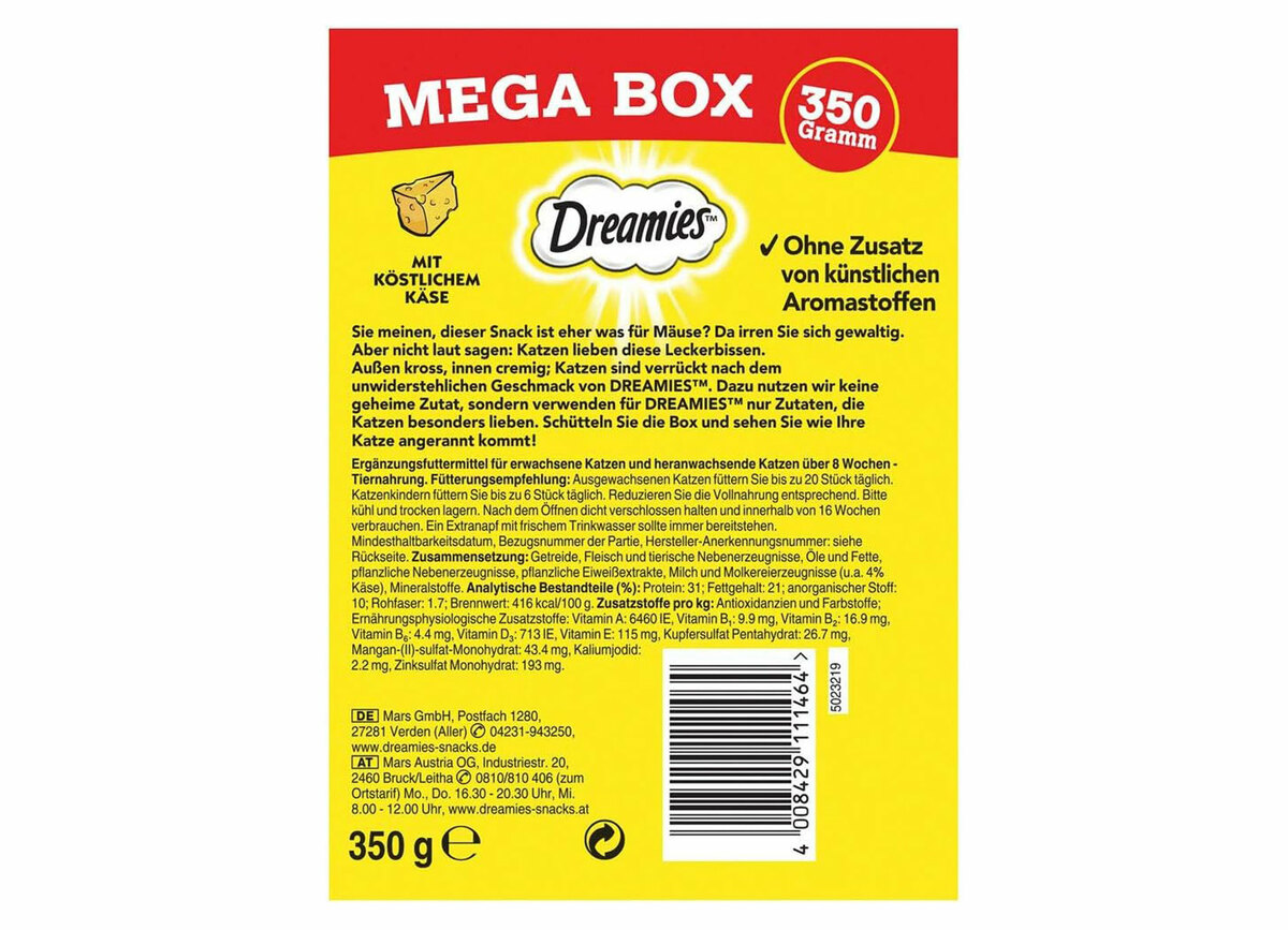 Bild 3 von Dreamies Mega Box Katzensnack 350g Käse