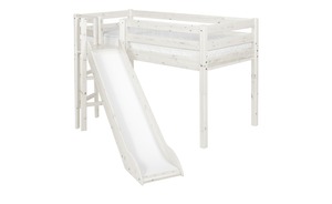 FLEXA Halbhohes Bett mit Rutsche  Flexa Classic weiß Maße (cm): B: 174 H: 120 Kindermöbel