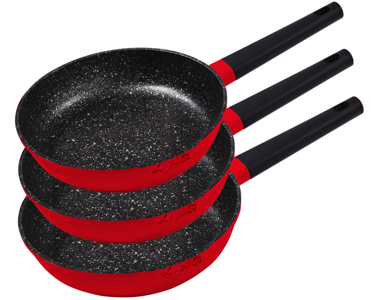 Bild 1 von KING »3tlg. Bratpfannenset« SHINE-RED Induktion, 20+24+28cm