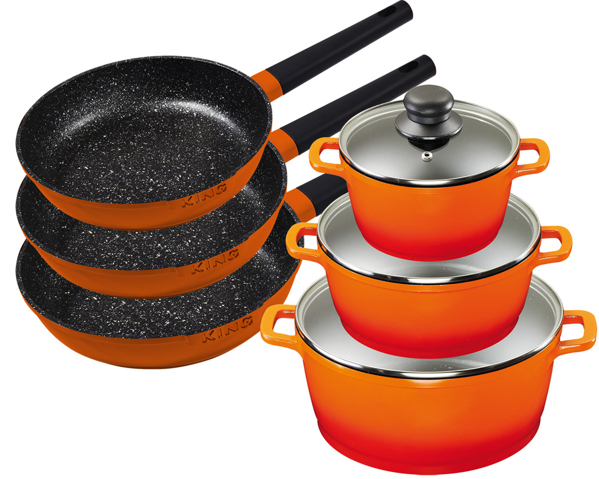Bild 1 von KING 6tlg. Küchenset inkl. 3 Kochtöpfe, 3 Bratpfannen