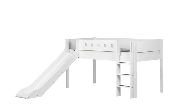 Bild 1 von FLEXA Halbhohes Bett mit Rutsche  Flexa White weiß Maße (cm): B: 250 H: 120 T: 210 Kindermöbel