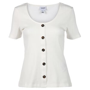 Vero Moda VMHELSINKI SS TOP GA Shirt mit Zierknöpfen