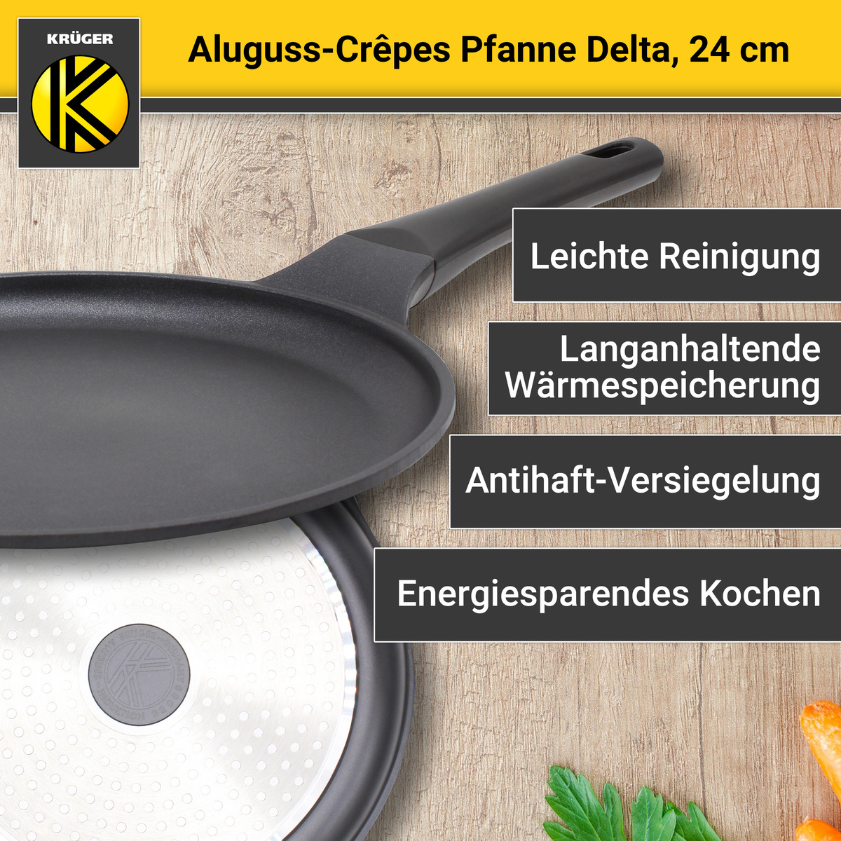Bild 2 von Karl Krüger - Aluguss Crépes-Pfanne DELTA, 24 cm