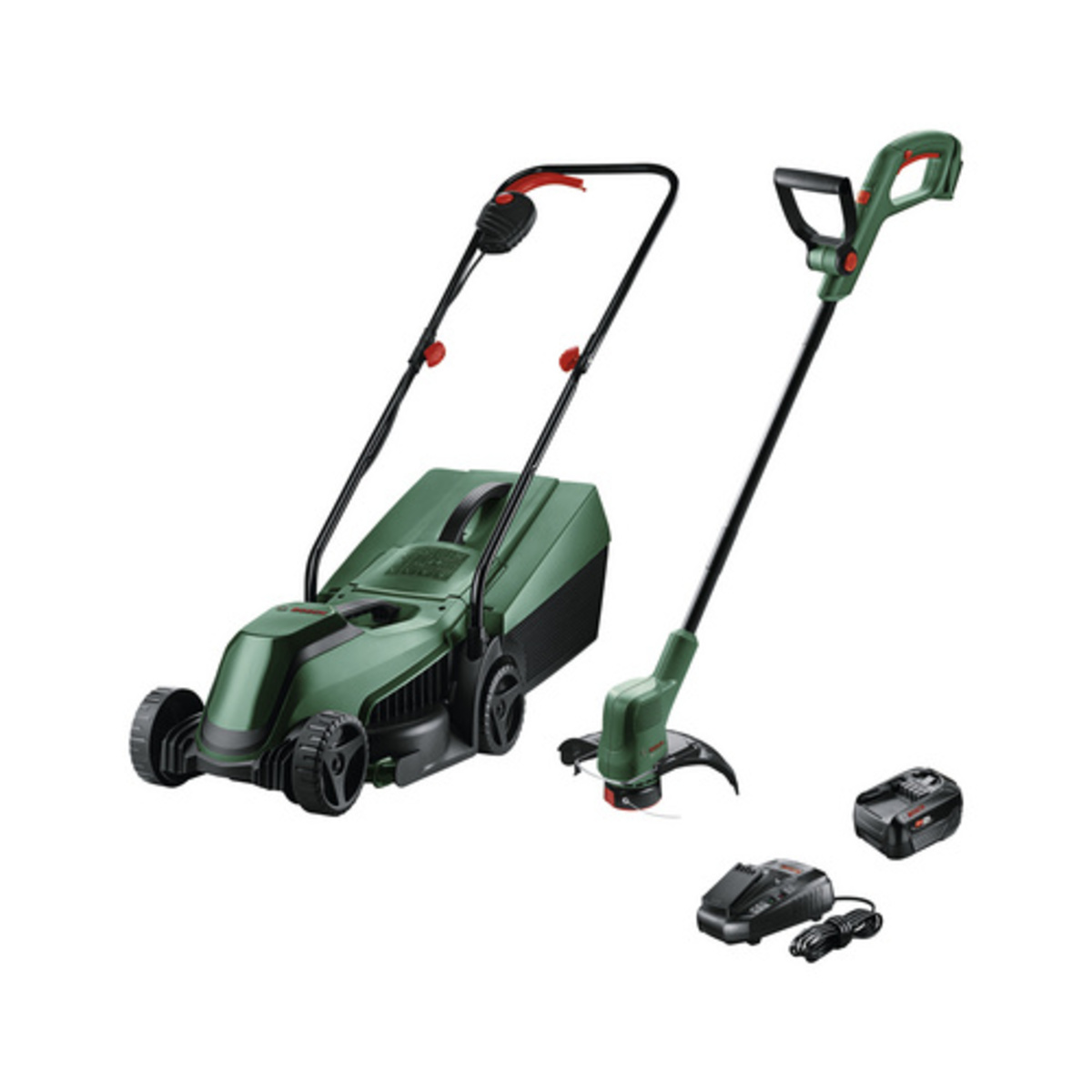Bild 1 von BOSCH HOME & GARDEN Rasenpflege-Set »EasyMower/EasyGrassCut«, grün, 18 V, inkl. Akku - gruen