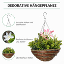 Bild 4 von Outsunny 2 Künstliche Pflanzen Hängepflanze Clematis im Topf mit Haken Deko PE Rosa+Grün 30 x 30 x 3