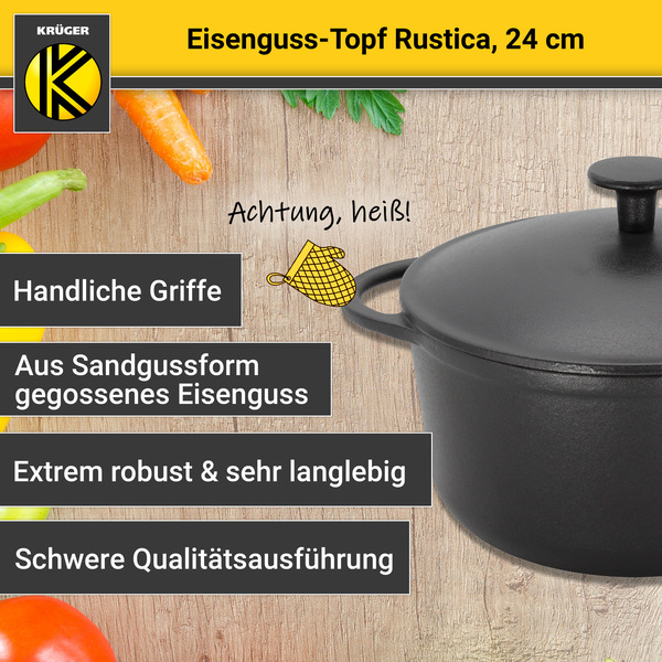 Bild 4 von Karl Krüger - Eisenguss Fleischtopf RUSTICA, 24 cm