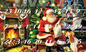 Krebs Glas Lauscha Adventskalender »Santa im Haus« (Set, 24-tlg), mit Weihnachtsbaumschmuck