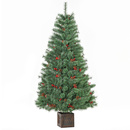 Bild 1 von HOMCOM künstlicher Weihnachtsbaum 1,8 m Christbaum Tannenbaum mit Topf und Deko PVC Metall Grün 90 x