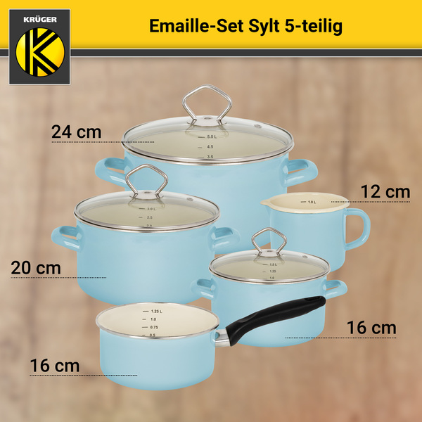 Bild 3 von Karl Krüger - Emailliertes Topf-Set SYLT, 5tlg.