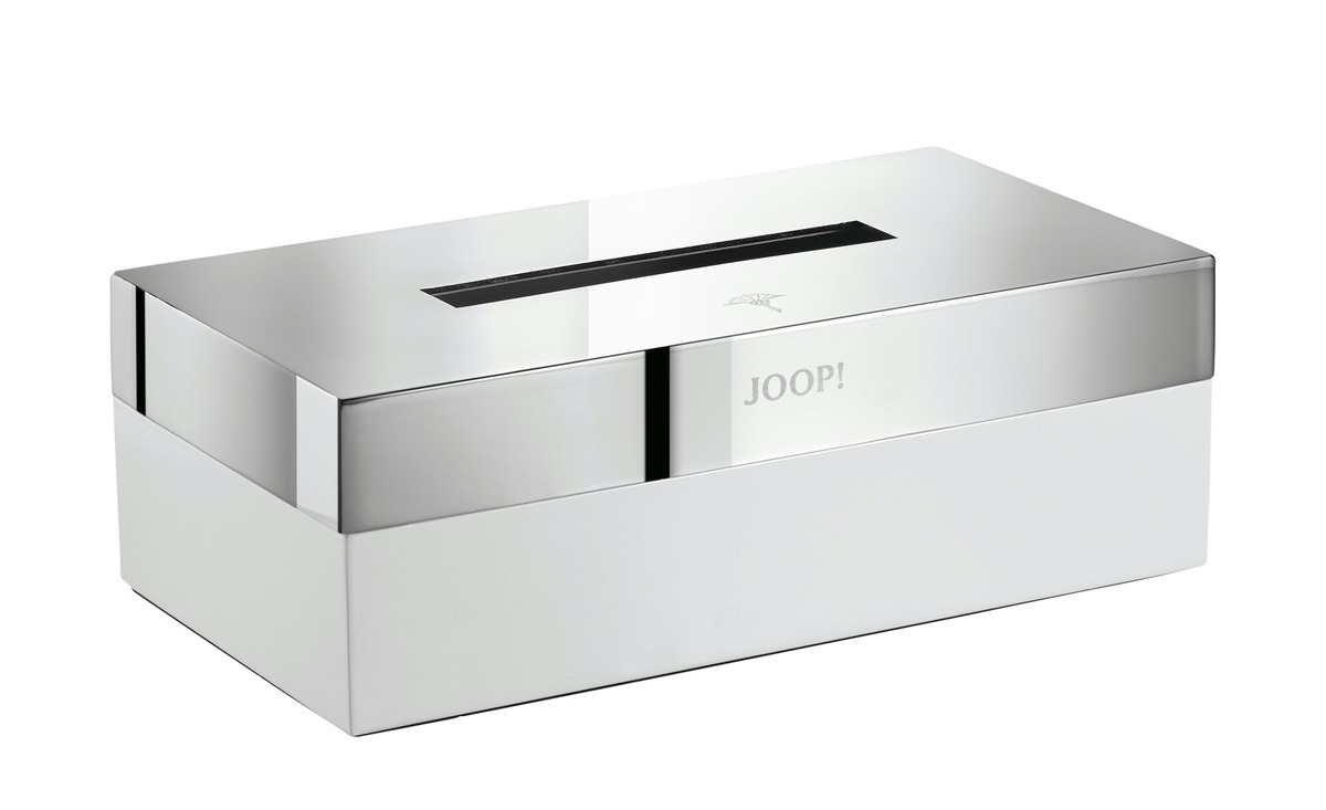 Bild 1 von JOOP! Papiertuchbox  JOOP! Chromeline weiß Edelstahl, Aluminium, Aluminium, Edelstahl Maße (cm): B: 23,6 H: 8,5 T: 12,5 Badaccessoires - Möbel Kraft