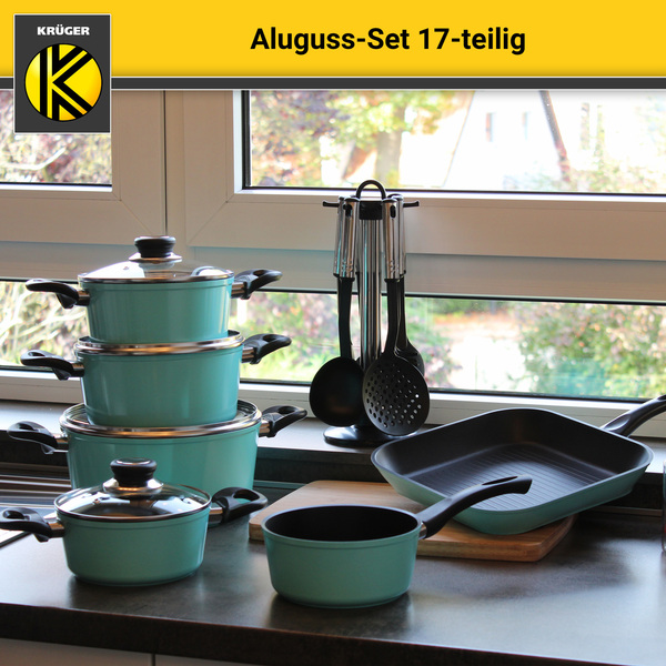 Bild 3 von Karl Krüger - Aluguss Kochtopf Set 17 tlg., mint