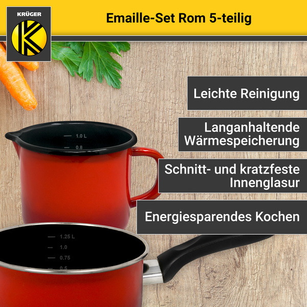 Bild 2 von Karl Krüger - Emailliertes Topf-Set ROM, 5tlg.
