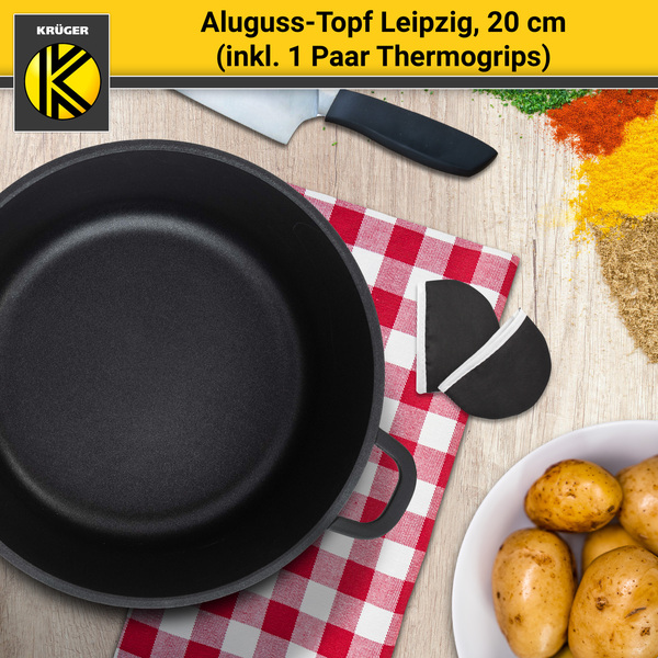 Bild 3 von Karl Krüger - Aluguss Fleischtopf LEIPZIG mit Deckel, 20 cm