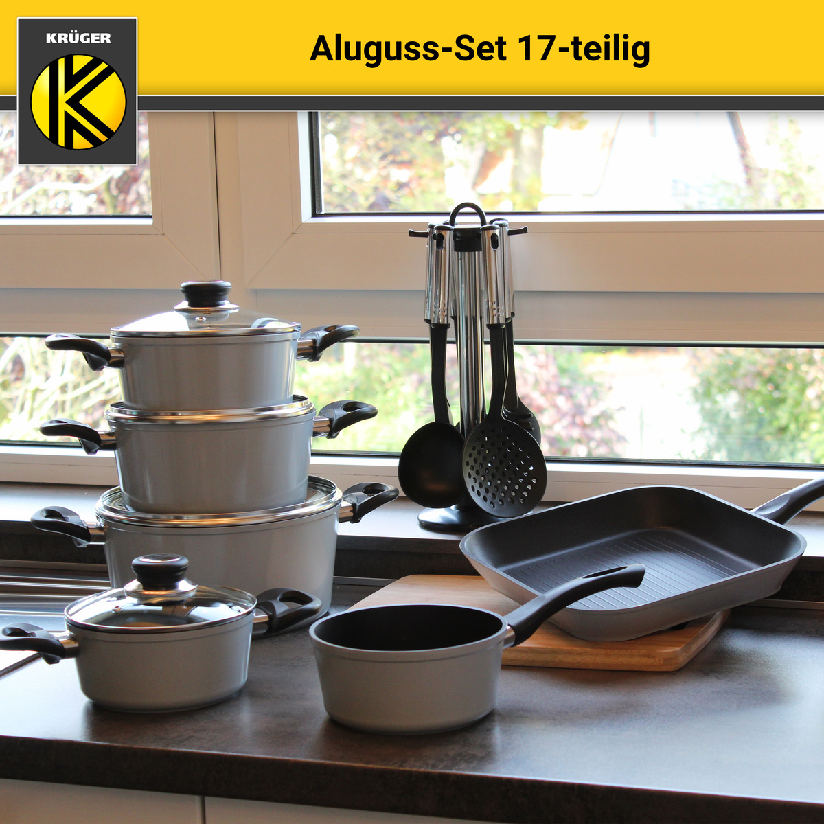 Bild 3 von Karl Krüger - Aluguss Set 17 tlg., grau