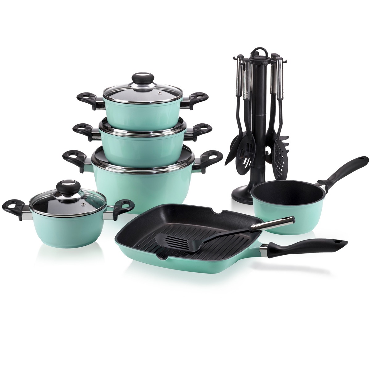 Bild 1 von Karl Krüger - Aluguss Kochtopf Set 17 tlg., mint