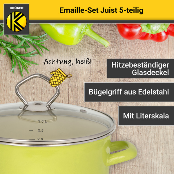 Bild 4 von Karl Krüger - Emailliertes Topf-Set JUIST, 5tlg.