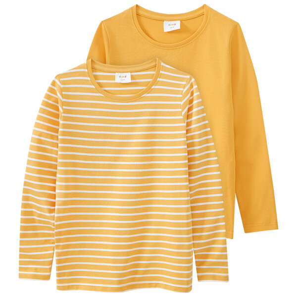 Lupilu 2x Mädchen Langarmshirts – Weiche Baumwolle, Mit Motivdruck, Trendige Farben