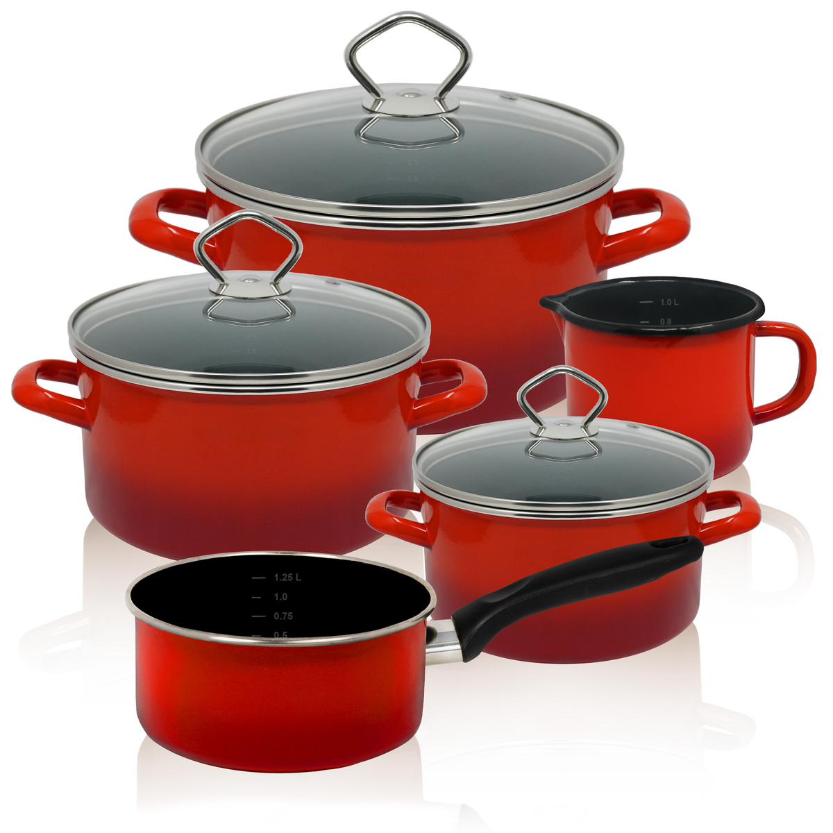 Bild 1 von Karl Krüger - Emailliertes Topf-Set ROM, 5tlg.