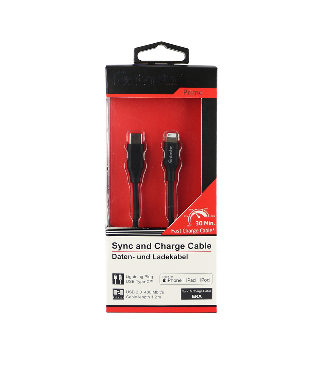 Bild 2 von Fontastic Datenkabel Era Type-C auf Lightning schwarz