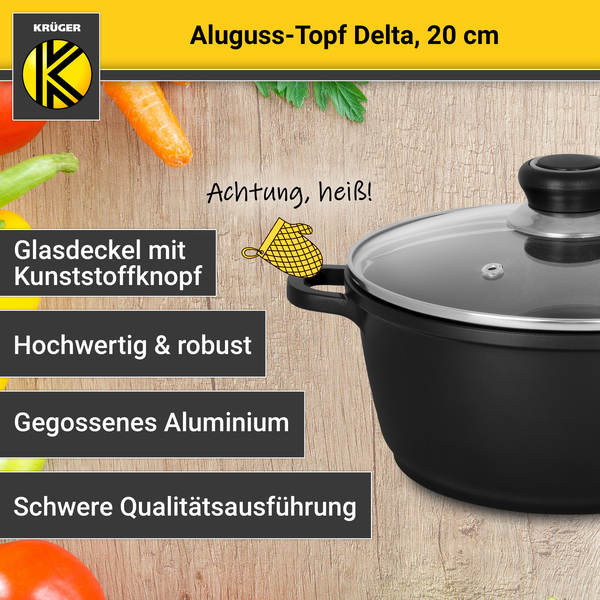 Bild 4 von Karl Krüger - Aluguss Fleischtopf DELTA mit Deckel, 20 cm