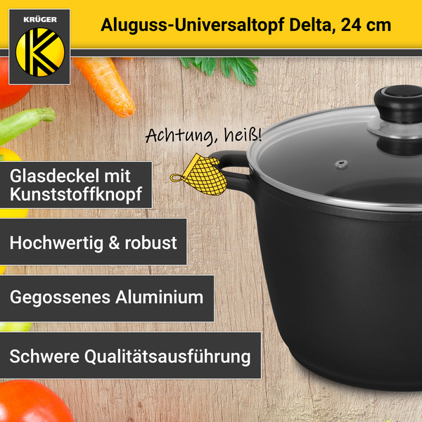 Bild 4 von Karl Krüger - Aluguss Universaltopf DELTA mit Deckel, 24 cm