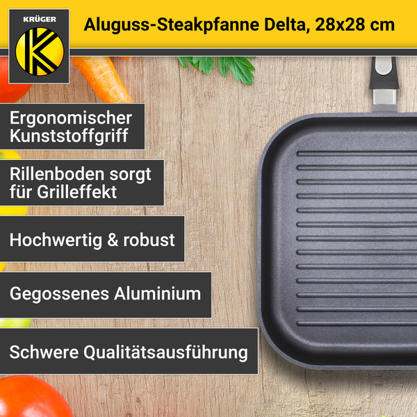 Bild 4 von Karl Krüger - Aluguss Steakpfanne LEIPZIG, 28 x 28 cm