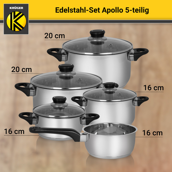 Bild 3 von Karl Krüger - Edelstahltopfset APOLLO, 5 tlg.