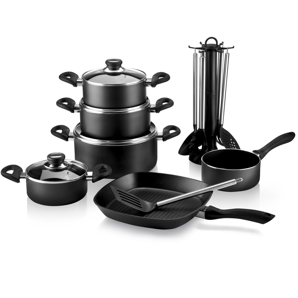 Bild 1 von Karl Krüger - Aluguss Set 17 tlg., schwarz