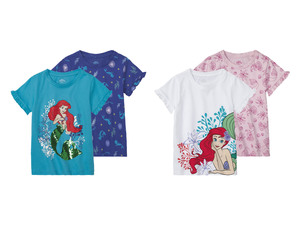 Kinder Mädchen T-Shirts, 2 Stück, mit Rüschen am Ärmelabschluss