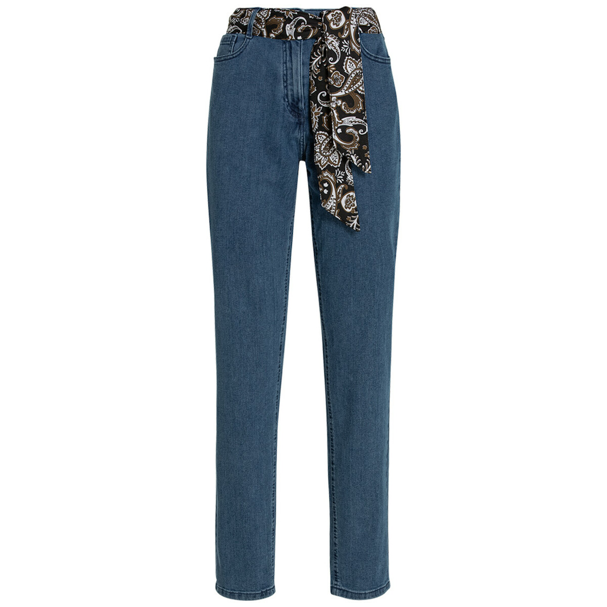 Bild 1 von Damen Mom-Jeans mit Bindegürtel